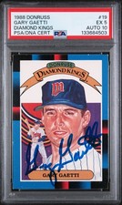 1988 Donruss GARY GAETTI Diamond Kings On Card Auto PSA 10! #19, Minnesota Twins