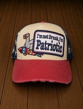 Im Not Drunk Im Patriotic USA Stars Mesh Back...