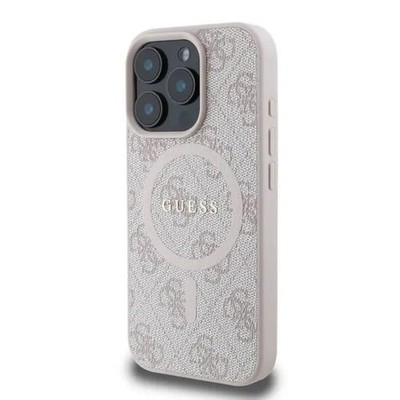 Guess 4G Ring Classic Logo MagSafe Hülle für iPhone 16 Pro 6.3'' Pink