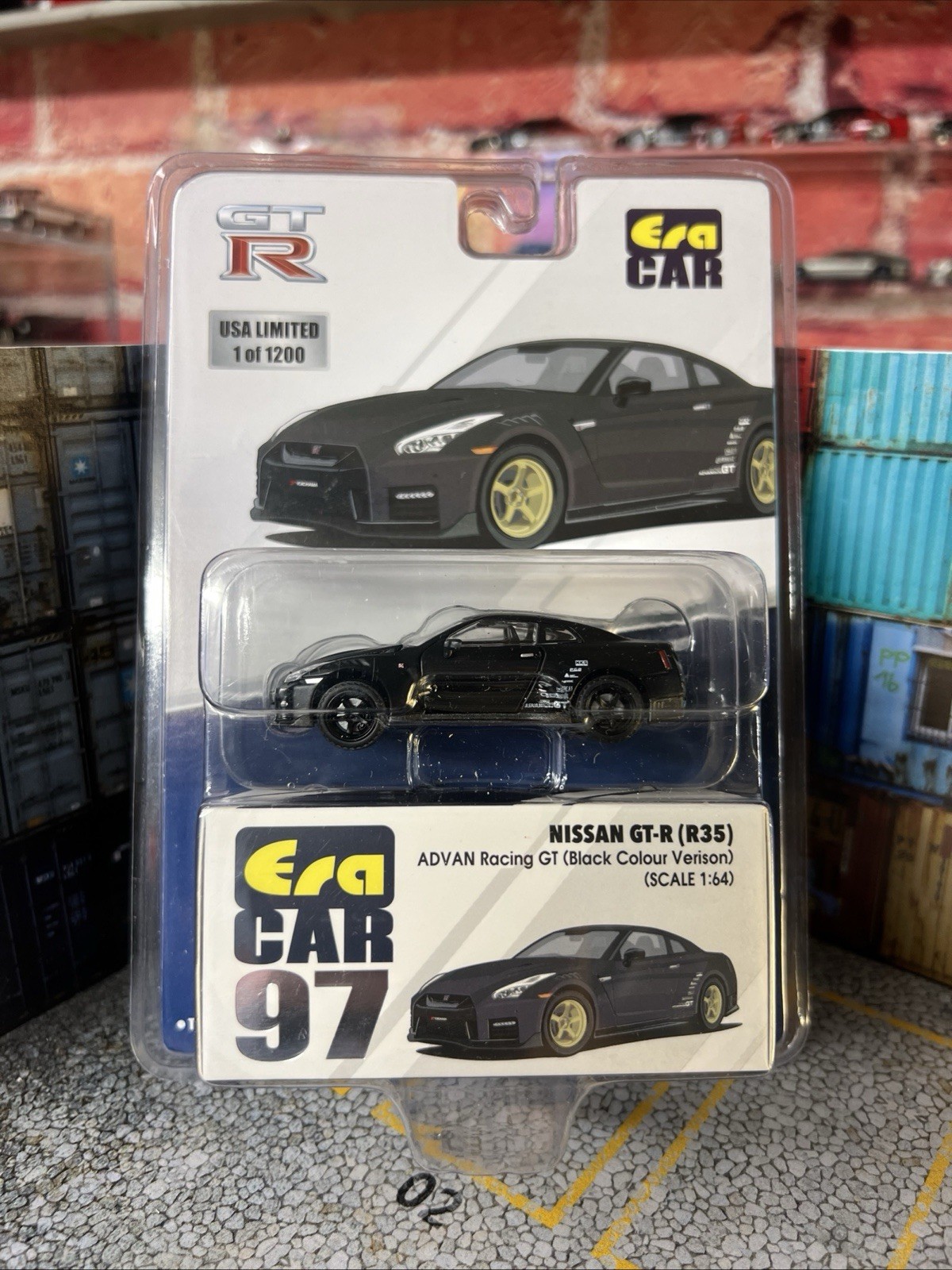 ERA CAR CHASE NISSAN SKYLINE GT-R R35 ADVAN RACING GT 1:64 Chase Black Wheels