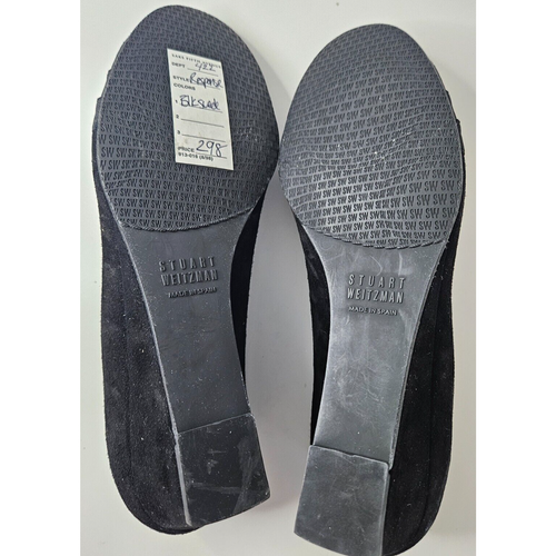 Stuart Weitzman Perforated Black Suede Wedge Heels Size 6M – Made in Spain - Picture 7 of 7