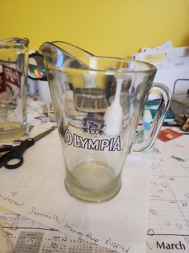 Olympia Beer Pitcher 8" Tall Great Condition