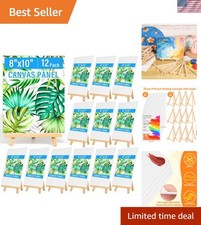 Creative Canvas Painting Set - 24 Blank Boards and Wood Easels for Parties