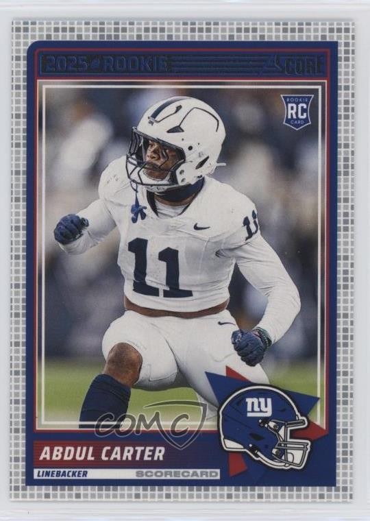 2025 Score Rookies Scorecard Abdul Carter #16 RC 3hd
