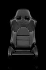 BRAUM Advan Series Sport Seats - Black Leatherette (Black Stitching) - Pair