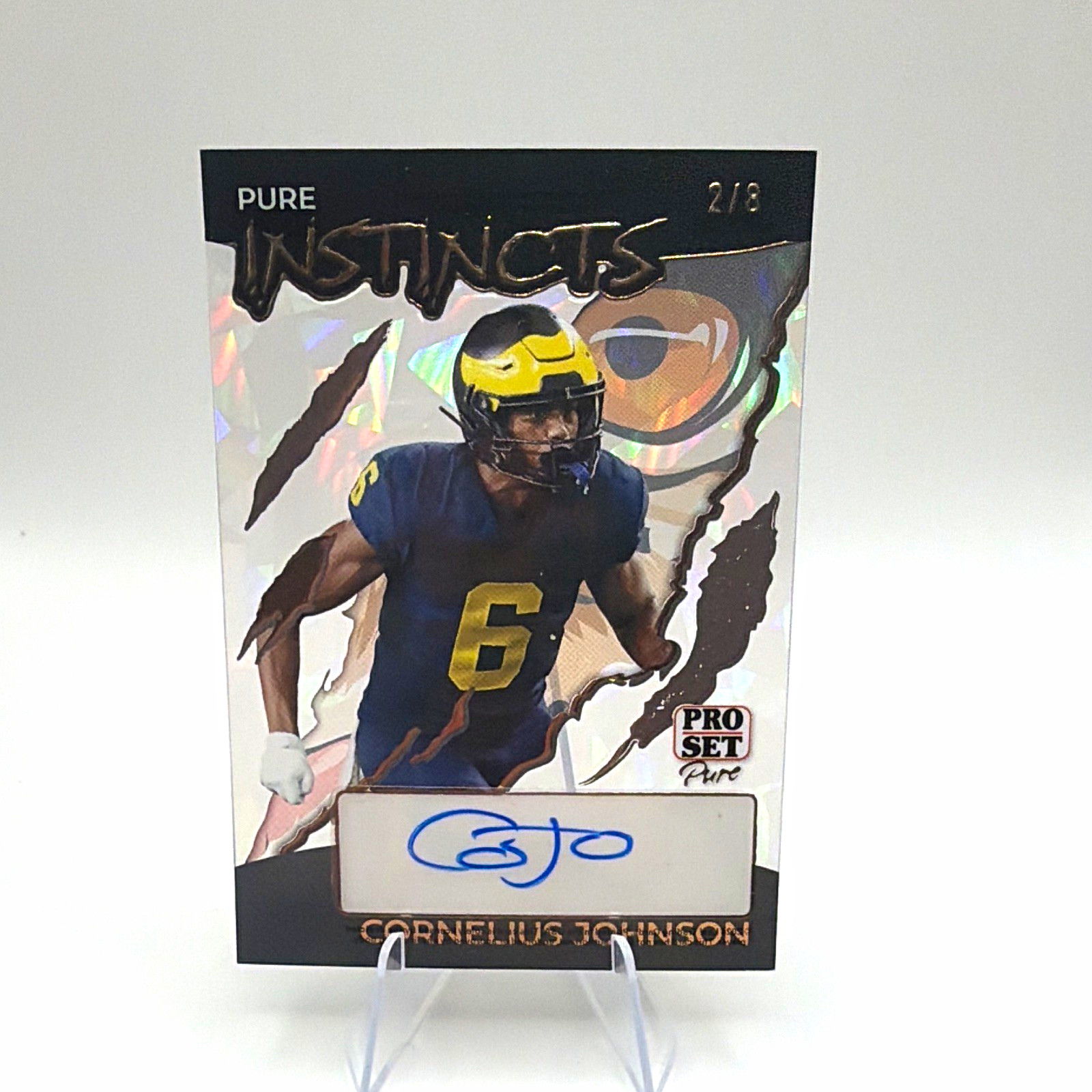 Leaf Pro Set Pure Instincts Cornelius Johnson Michigan Crystal PI-CJ1 2/8