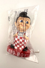 Big Boy Restaurants Bobblehead 2004 Mini Nodder 4.5" Red White Check Suspenders