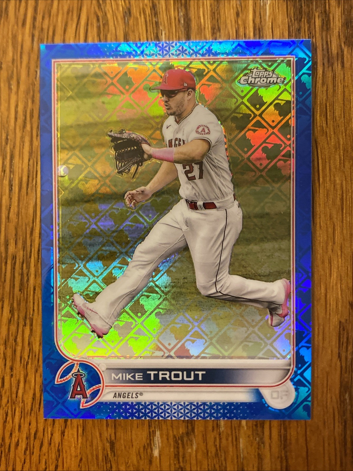 2022 Topps Chrome Logofractor Mike Trout BLUE REFRACTOR /150 ANGELS STAR