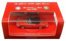 Diecast Miniature Car 1/43 Alfa Romeo 1600 Spider Duetto 1966 Red Classic