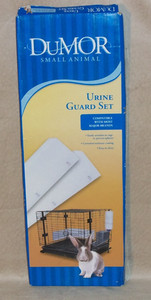 NEW w Box DuMor Small Pet Animal Cage Urine Guard Set - WHITE METAL 15" x 4-7/8"