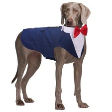 Dog Tuxedo Suit with Bow Tie, Formal Dog Tux Costume and Bandana Set for Wedd...