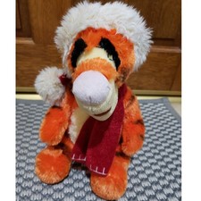 VTG Disneystore Tigger Plush Winnie The Pooh 13" Christmas Hat Scarf Winter