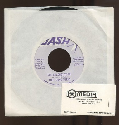 Rare Rock 45 - The Young Turks - She Belongs To Me -  Dash # D-45M-1971 Promo