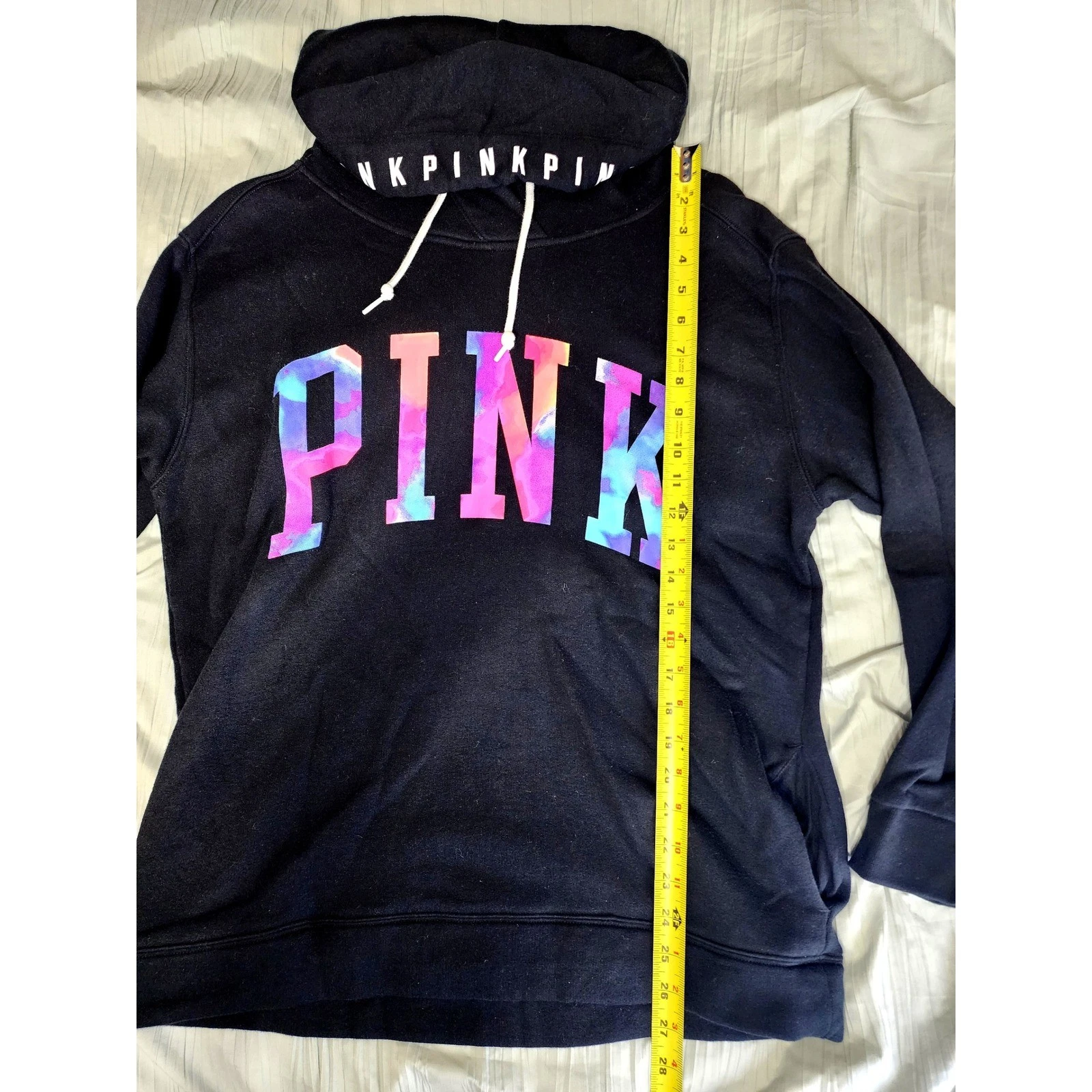 UNDERCOVER ROSA Victoria's Secret Felpa con Cappuccio Tie Dye Logo Pullover Felpa S
