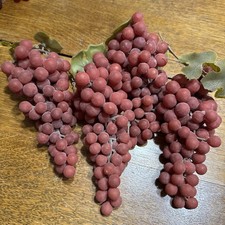 Lot Of 4 Artificial Grapes Fake Fruit Bunch Lifelike Home Restaurant Table Decor