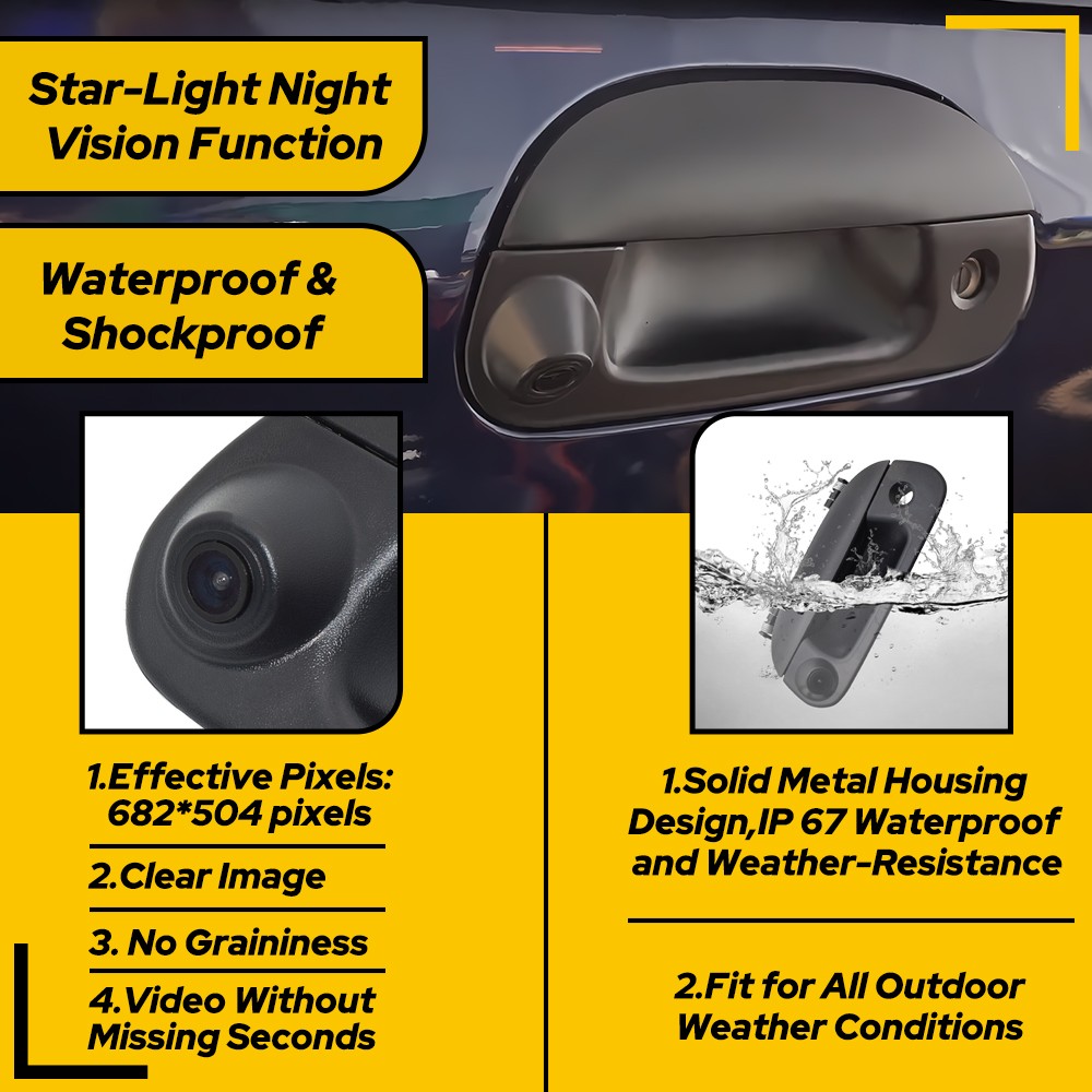 Tailgate Handle with Rear View Camera Backup Camera Fit Ford F150/F250/F350/F450