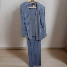 Alex Evenings Mother Of The Bride Formal Dress Blue Glittery Size 12 Wedding