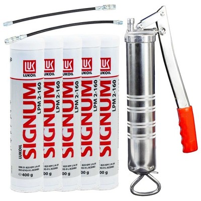 Mehrzweckfett Lithium Lukoil LPM 2-160 mit MoS2 5 X 400g + Fettpresse BockTec