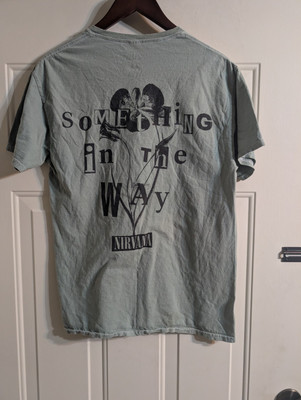 Nirvana ''Something In The Way'' Distressed Olive Green Men's M Vintage 90's ROCK!