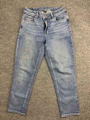 American Eagle Jeans Womens 4 Blue Highest Rise Mom Jean Stretch Distressed