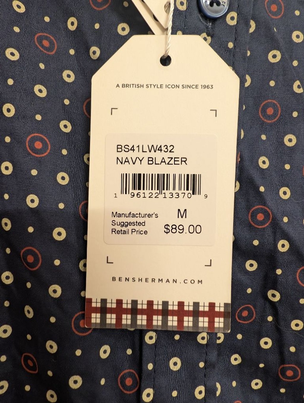 NEW Ben Sherman Signature Logo Mod Target Casual Button Down Shirt M Polka Dot image 4