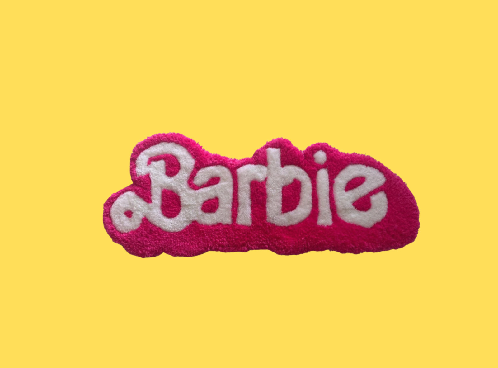 Tapis tufting Barbie fait main 50x20 cm en laine acrylique premium