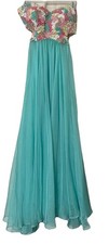 La Femme Aqua Strapless Chiffon Formal Size 4 Prom Bridesmaid Pagent A Line