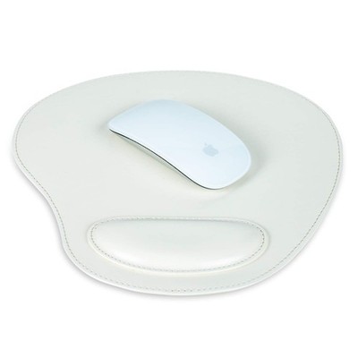 Mauspad oval aus PU-Leder mit ergonomischer Handgelenkstütze Komfort Tap...