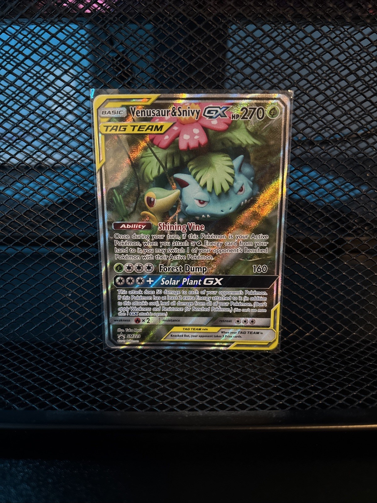 Pokemon Venusaur & Snivy GX Tag Team Black Star Promo Holo SM229 NM