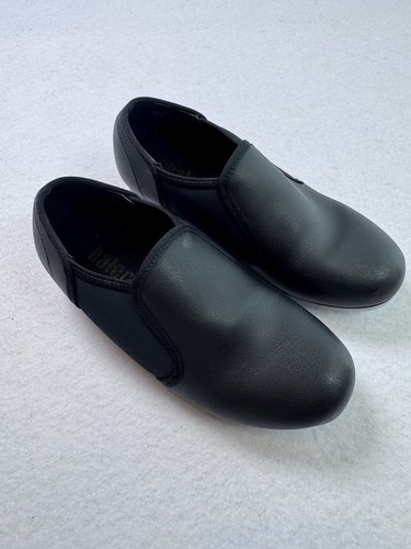 Balera Black Slip On Tap Dance Shoes Youth 12.5 C Style 8150 Faux Leather