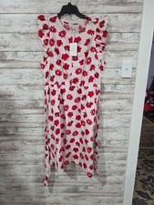 Free Assembly Dress Womens 3XL Pink Floral Tie-Waist Flutter Sleeve Cottage NWT