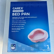 New Carex Contoured Bed Pan Holds 76oz WIDER SEAT for Comfort w/Side Grips