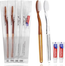50 Pack Disposable Toothbrushes with Toothpaste Set, Individually Wrapped Dis...