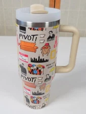 Juggy 40 oz. Insulated Stainless Steel Tumbler Mug Bottle, Friends Theme, Unused