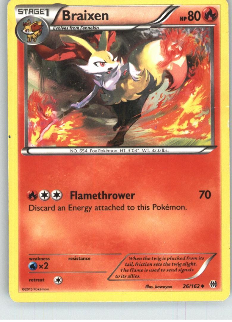 Braixen 26/162 Uncommon BREAKthrough Pokemon Lightly Played