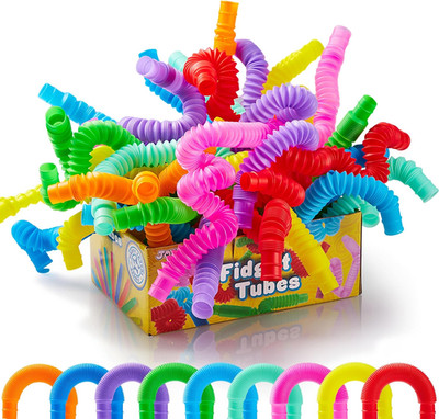 18 Pack Small Pop Tubes Sensory Fidget Toys Party Favors for Kids School Rewards