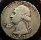 1950-P  Washington Quarter!  90% silver! Philadelphia mint!  NICE!!