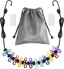 Retractable Travel Clothesline, Portable Clothesline Including 2 Compressible T