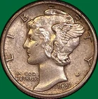 1937-S Mercury Dime Almost Uncirculated AU Coin #35997