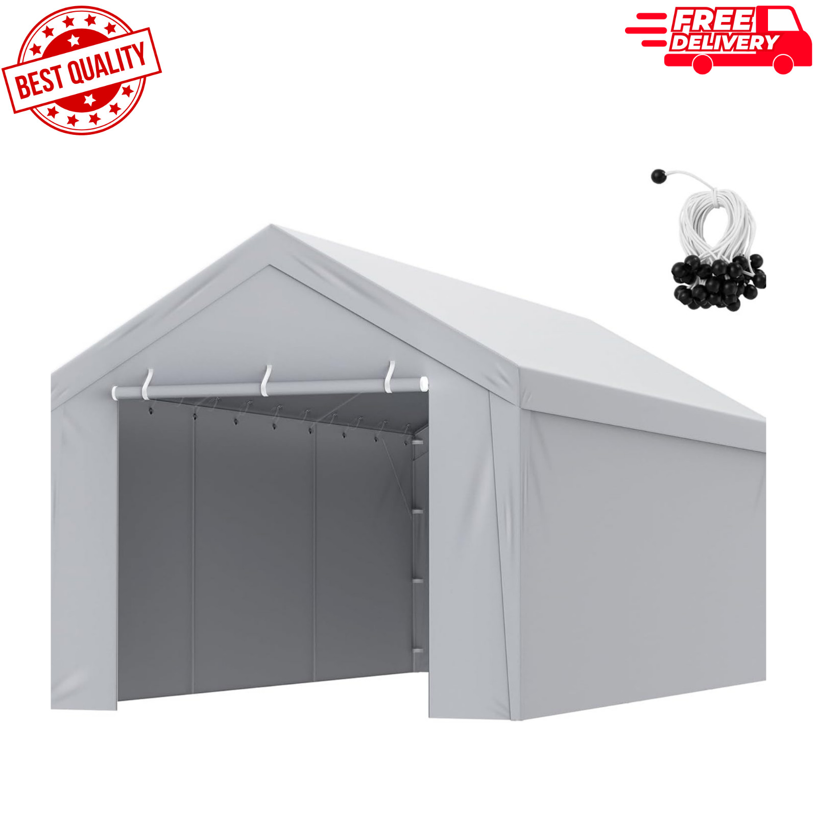 Cover Top + Side Wall 10 X 20 Ft, Garage Tent Shel...