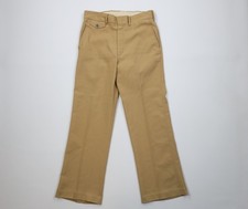 Vtg 60s 70s Mens 32x30 Knit Flared Wide Leg Bell Bottoms Pants Wheat Brown USA