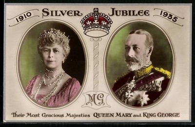 Silver Jubilee 1935, Queen Mary and King George, Ansichtskarte 