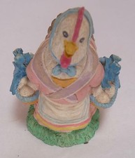 Chicken Little Figurine Collectible Holding Egg Baskets Resin 2.5" Tall