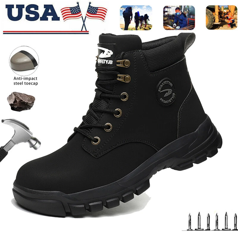 Indestructible Safety Work Shoes Steel Toe Breathable Work Boots Gift for Mens