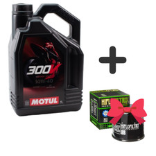 Olio motore MOTUL 300V 10W40 4L + filtro olio moto scooter quad 4 tempi