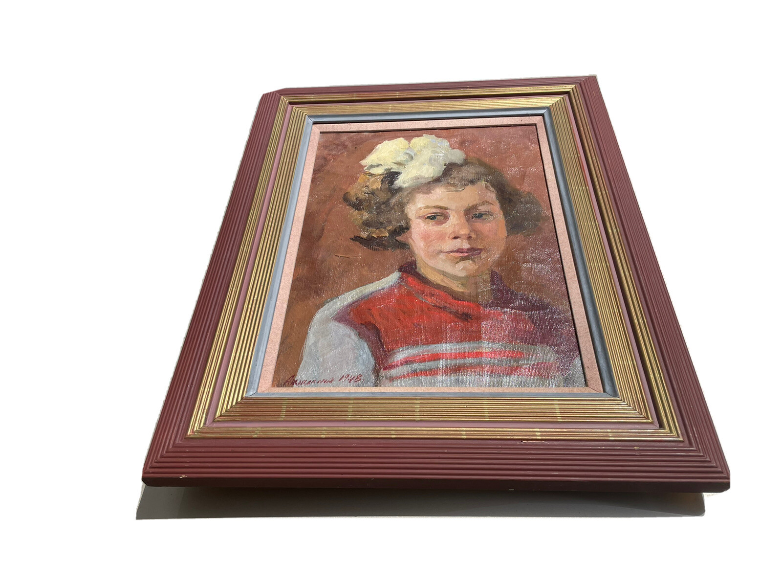 Ukrainian oil painting canvas portrait post impressionist Akishina Ana  framed | eBay