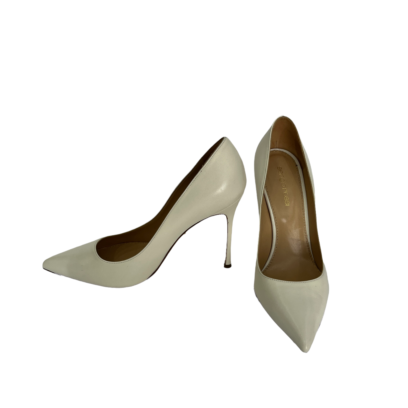 Sergio Rossi Off White Pumps Sz 7.5/37.5 | eBay