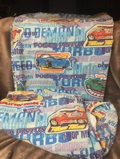 HOT WHEELS Cars sheet Twin flat/fitted 1997 Material Race Street Mattel Vintage
