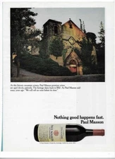 Paul Masson Zinfandel Saratoga, CA & Cross Writing Instruments Vintage 1973 Ads