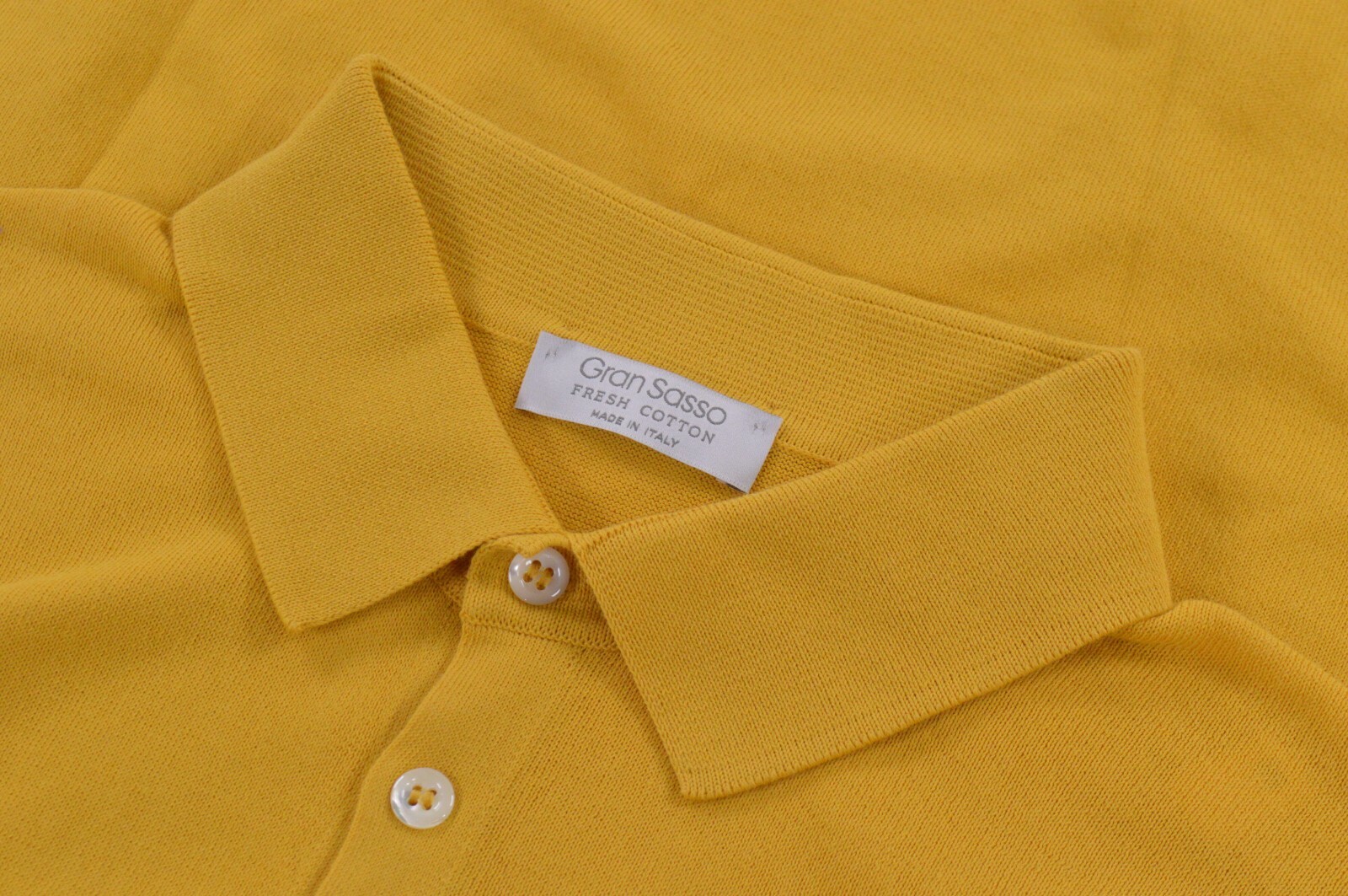 Gran Sasso NWT Polo Shirt Size 50 M in Solid Yellow